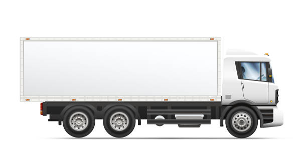 istock Vector illustration of a commercial delivery truck. 1154736936