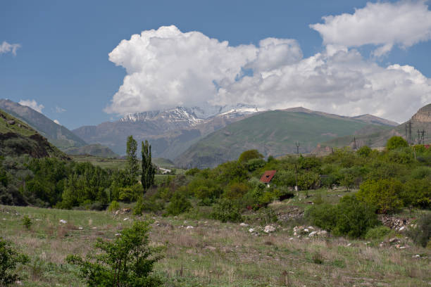 Tops of Elbrus mount. Nord Caucasus.