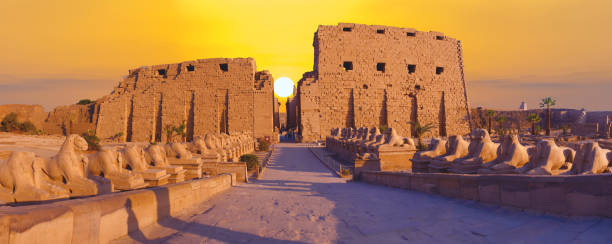 Karnak Temple sphinxes alley, The ruins of the temple Karnak Temple sphinxes alley, The ruins of the temple amon photos stock pictures, royalty-free photos & images