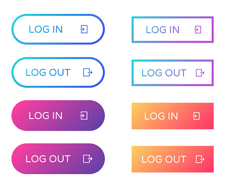 Log Out Button Examples Log In Log Out Web Buttons Collection Stock Illustration - Download ...