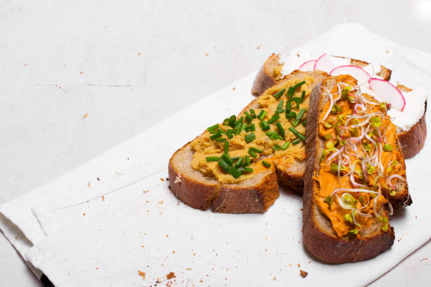 istock Healthy breakfast: tasty sandwiches 1154746307