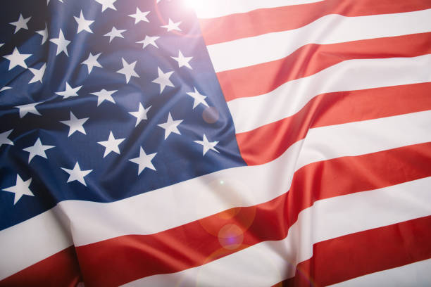 istock Closeup of ruffled American flag 1154749989