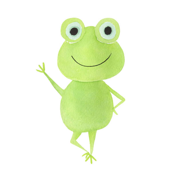 istock Watercolor illustration with happy frog isolated on white background 1154750623