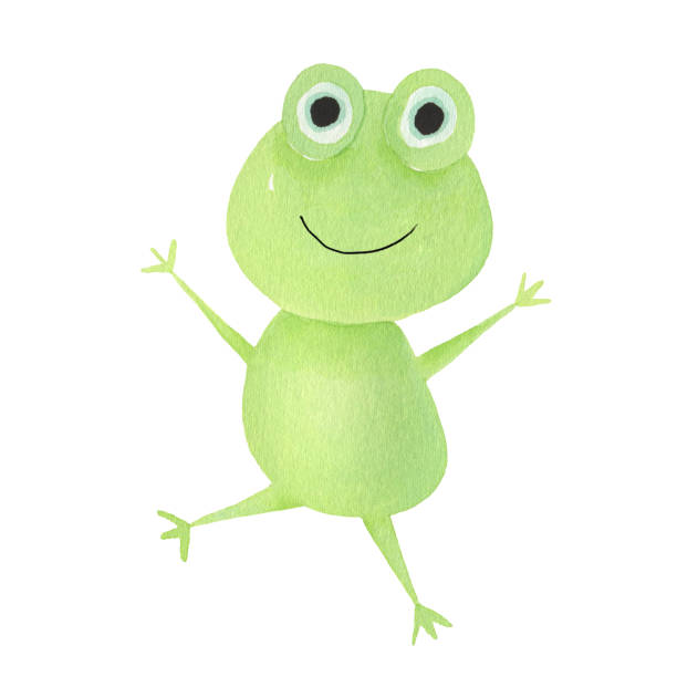 istock Watercolor illustration with happy cute frog isolated on white background 1154750647