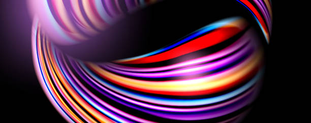 istock Fluid color swirls on black. Modern background with trendy design 1154750653