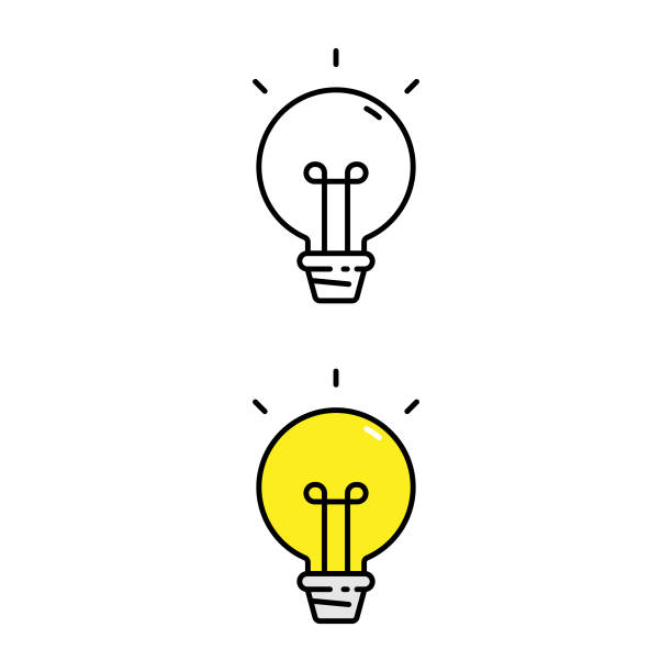 ilustrações de stock, clip art, desenhos animados e ícones de light bulb and idea icon. - fuel and power generation electricity flat power supply