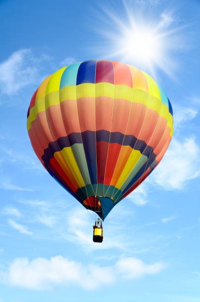 istock Hot air balloon and blue sky background. 1154760077
