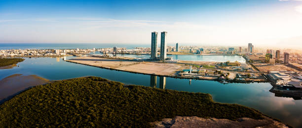 istock Panoramic view of Ras al Khaimah over mangrove forest in the UAE 1154760845
