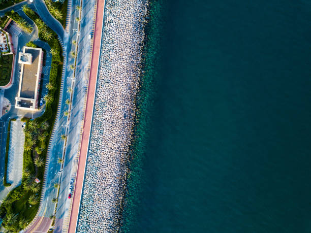 istock Palm Jumeirah Boardwalk in Dubai aerial 1154761107
