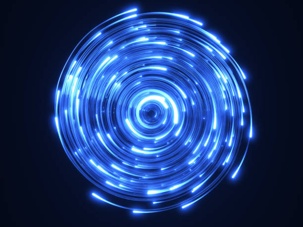 istock blue fiber optic cables vortex. glass strings glowing in dark. 3d illustration, upside view 1154774762