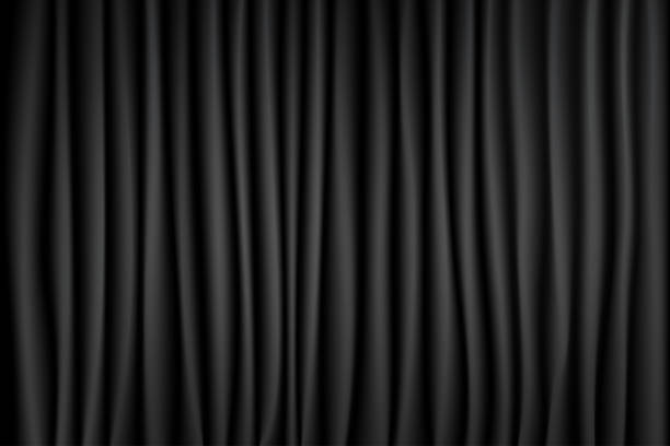 istock Black and White Curtain Theater Scene Stage Background. Backdrop with luxury silk velvet. Abstract texture. 1154781309