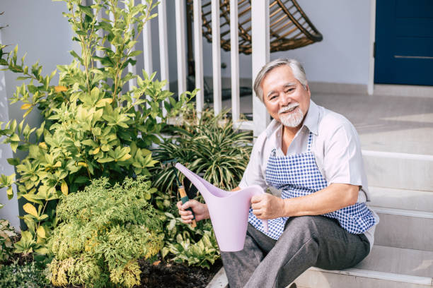 istock Senior man plant a tree at home 1154785872