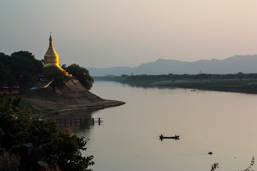 The Lawkananda Pagoda, beside the Irrawaddy River in Bagan, Myanmar.