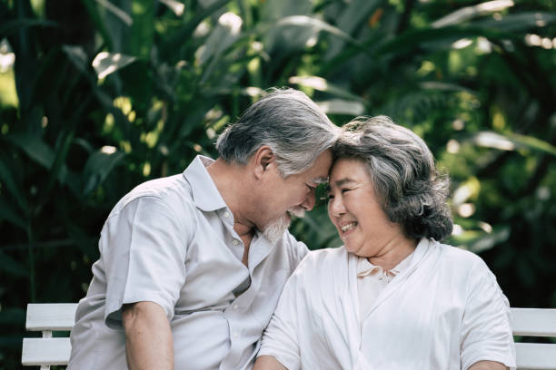 istock Elderly couples Cooking Healthy food together 1154787207