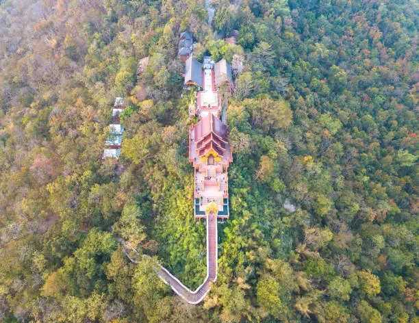 Photo of Aerial view of Wat Phra That Doi Phra Chan in Lampang province of Thailand.