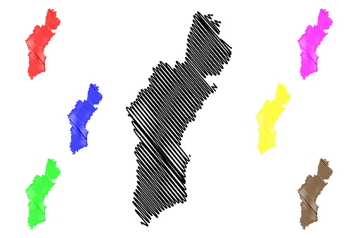North Hamgyong Province (Democratic Peoples Republic of Korea, DPRK, DPR Korea, Provinces of North Korea) map vector illustration, scribble sketch Hamgyongbukdo map