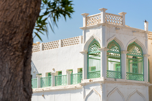 white empty buildings in Muscat - Oman. Typical oriental architecture