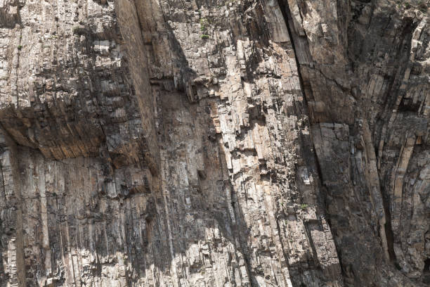 istock Rough layered natural rock wall, background 1154792822