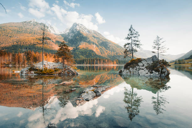 istock Lake Hintersee at sunset, Bavaria, Germany 1154795828