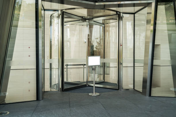 istock Rotating glass doors at the office entrance 1154796712