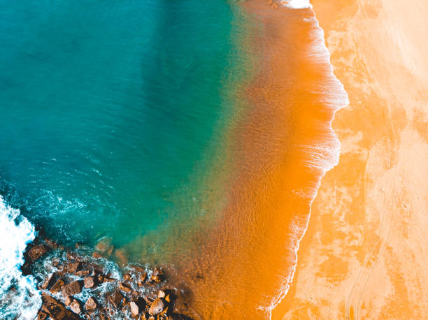 istock beautiful beach with some breakwaters on the ground 1154796796