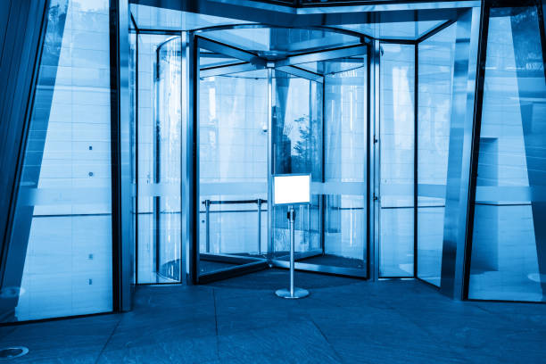 istock Rotating glass doors at the office entrance 1154797002