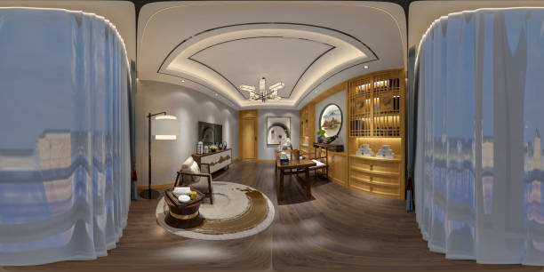 istock 360 degrees of living room, 3d rendering 1154798378