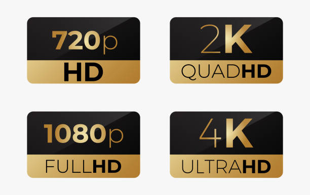 4k ultrahd , 2k quadhd , 1080 fullhd и 720 hd - hd 1080 stock illustrations