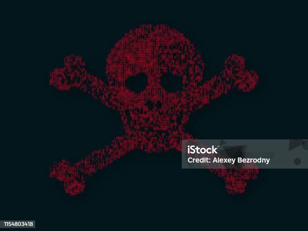 Binary Code Skull Stock Illustration - Download Image Now - Coding ...