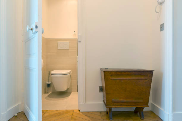istock Entrance hall and bathroom. 1154808243