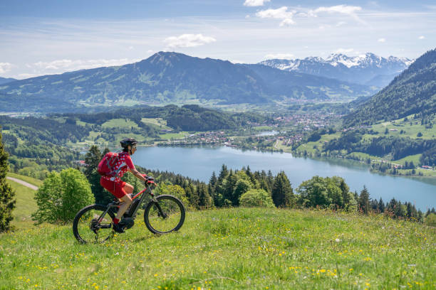 istock mountain biking in the Allgau, Bavaria,Germany 1154808518