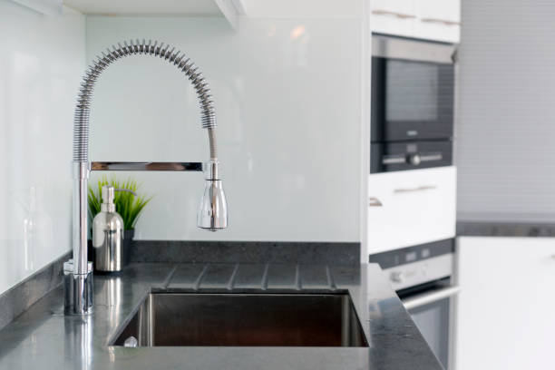 Modern  luxury  kitchen. stock photo