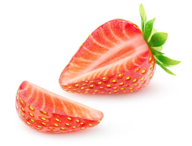 istock Isolated strawberry fruit with cut out part 1154811789