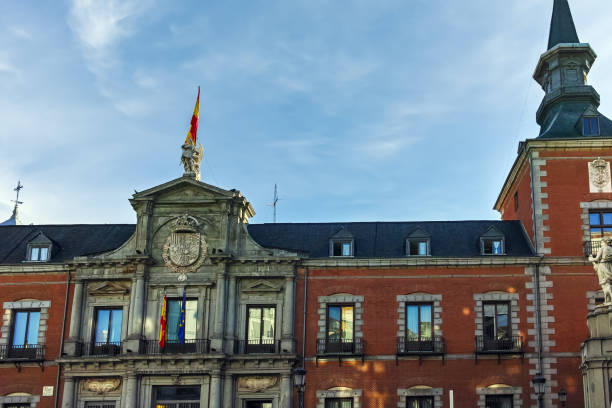 Amazing view of facade of Ministry of Foreign Affairs in City of Madrid, Spain stock photo