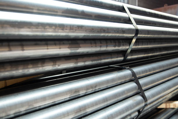istock Steel pipe in warehouse 1154817920