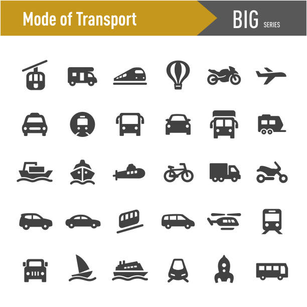 Mode of Transport Icons - Big Series Mode of Transport, public transportation stock illustrations