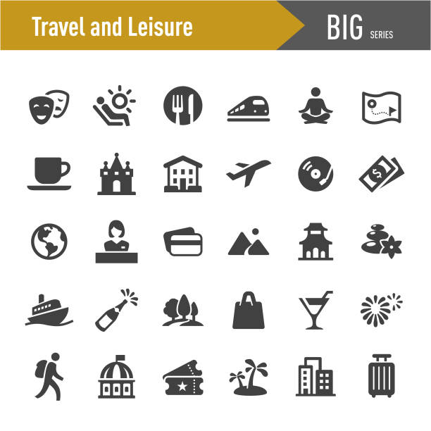 reise-und freizeiticons-big series - usa airport airplane cartography stock-grafiken, -clipart, -cartoons und -symbole