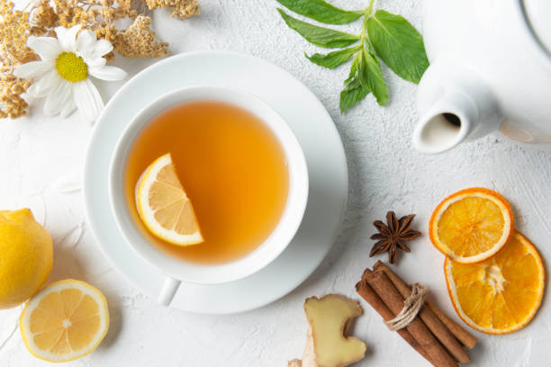 té de hierbas - dry dried plant green tea antioxidant fotografías e imágenes de stock