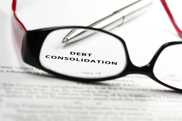 Debt consolidation printed on paper 