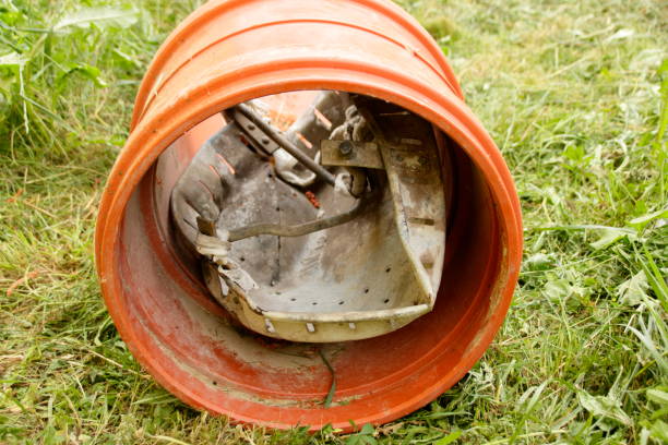 istock Dirt catcher was bent and wedged in a sewage pipe 1154824141