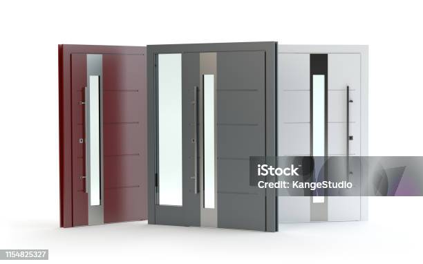 Sammlung Vor Der Haustür Stockfoto und mehr Bilder von Tür - Tür, Haustür, Aluminium