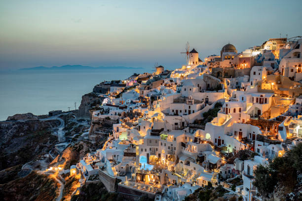 istock Blue Hour at Oia Town Santorini Island 1154825661