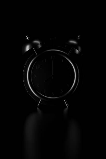 istock Light and shadow of clock in the darkness. Timeout concept. 3D rendering. 1154825846