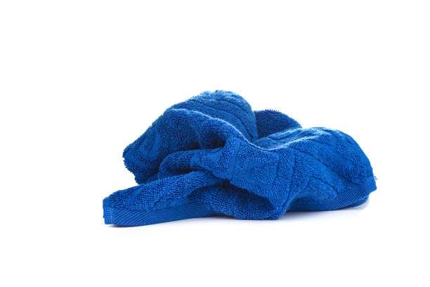 istock Blue terry towel isolated on white background. 1154828619