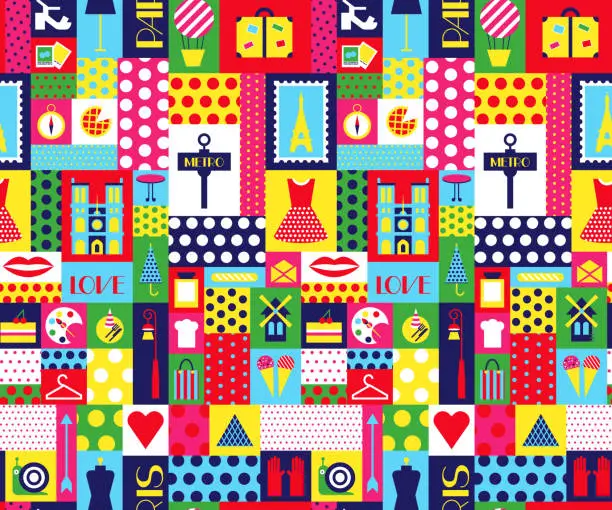 Vector illustration of Paris pattern seamless geometric design