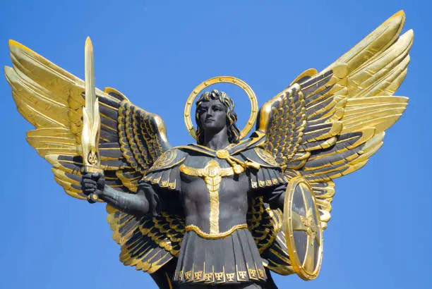 Photo of Golden statue of Archangel Michael in Kyiv