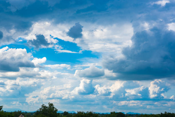 a sky full of clouds, filling the format