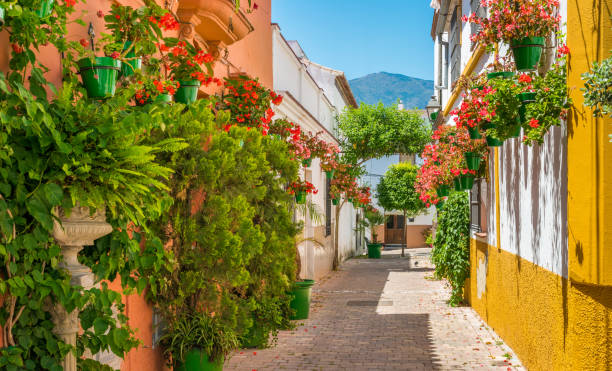 美しいエステポナ、マラガ、ス��ペインの州で小さな町。 - andalusia ストックフォトと画像