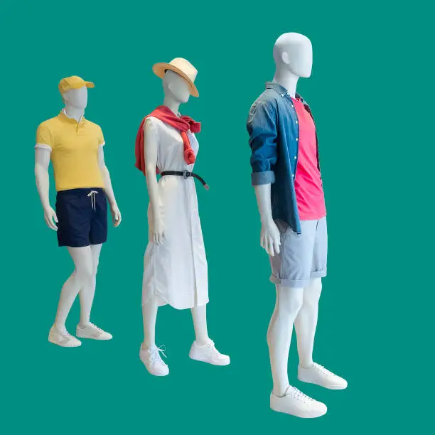 Photo of Three full-length mannequins.