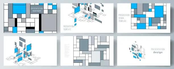 Vector illustration of The minimalistic abstract vector illustration of the editable layout of the presentation slides design business templates. Abstract polygonal background, colorful mosaic pattern, retro bauhaus de stijl design.